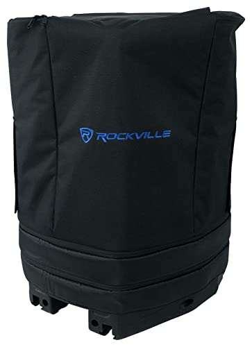 Rockville Best Cover 15 Padded Slip Cover for 15" PA Speaker, DJ Transport | Foam Padding, Rainproof, Adjustable Height 18"-31", Velcro Handle Access, Universal Fit, Open Bottom for Stand Use - size: 15 Inch