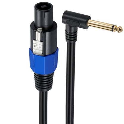 Speakon to 1/4 Mono Speaker Cable - 50cm/0.5FT TD Speakon to 1/4 TS Right Angle Adapter for DJ/PA Speakers - color: Speakon male to 1/4 male Right Angle