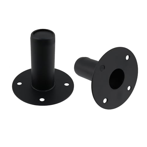 T Tulead Iron Speaker Mount Stand Top Bracket 4.33"×3.94", 2PCS | Black Speaker Cabinet Pole Mount, PA/DJ Cabinet Mounts Adapter, with Screws - size: 4.33"×3.94", 2PCS
