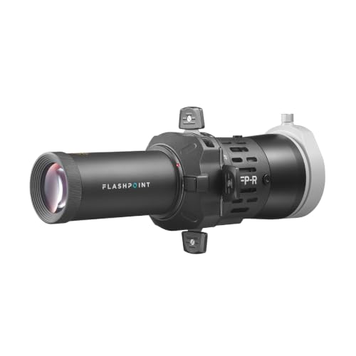 Flashpoint Flash Projector Round with 19° Lens for Head, GOBO Projection Attachment, Compatible Godox V1 AD100Pro AD200Pro and R2 Series