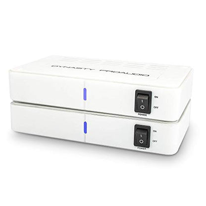 DYNASTY PROAUDIO WSA-5RP Wireless Rear Speaker Kit with Built-in Amplifier – 5.2/5.8GHz Dual Band, 106 RF Channels Anti-Interference, 2x50W Class-D Power, 100ft Range –for Home Theater Surround Sound - color: WHITE