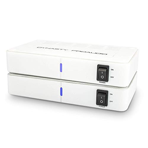 DYNASTY PROAUDIO WSA-5RP Wireless Rear Speaker Kit with Built-in Amplifier – 5.2/5.8GHz Dual Band, 106 RF Channels Anti-Interference, 2x50W Class-D Power, 100ft Range –for Home Theater Surround Sound - color: WHITE