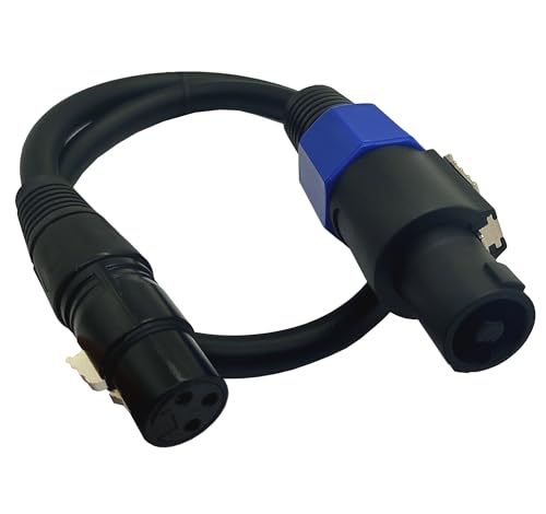 Speakon to XLR Speaker Cable, XLR Female to Speakon Male Adapter, 50cm/1.6Feet with Twist Lock for DJ/PA Speakers - color: Speakon to XLR female 50cm/1.6Feet