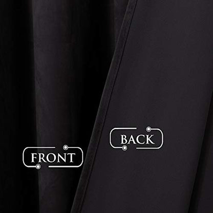 Black Velvet Curtains Blackout for Bedroom/Living Room | Soft Velvet Heavy Thick Room Dividers Thermal Insulated Noise Reducing Theater Curtains Back Tab, W62 x L96 inches, 1 Panel - color: Black, size: 62"W x 96"L (Pack of 1)