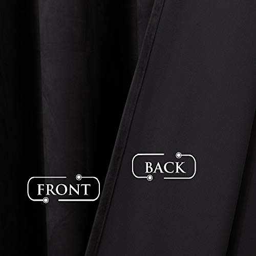 StangH Black Velvet Curtains Blackout for Bedroom/Living Room | Soft Velvet Heavy Thick Room Dividers Thermal Insulated Noise Reducing Theater Curtains Back Tab, W62 x L96 inches, 1 Panel - color: Black, size: 62"W x 96"L (Pack of 1)