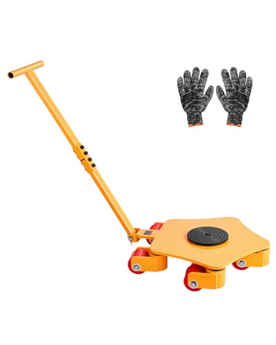 VEVOR Machine Skate, 8800 lbs Machinery Moving Skate, Machinery Mover Skate with 360° Rotation Cap and PU Swivel Rollers, Heavy Duty Industrial Machinery Mover with Handle for Warehouse, Workshop