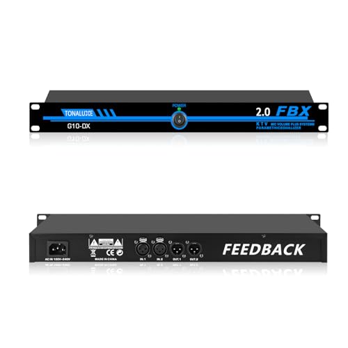 Professional Feedback Suppressor & Feedback Eliminator, Microphone Anti-Howling Frequency Shifter Audio Processor, 2-In 2-Out for Stage Performance, Conference, PA System & Karaoke