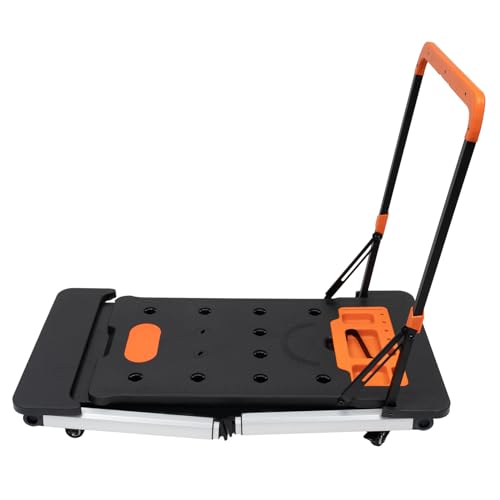 7-in-1 Multifunctional Workbench Folding Work Stand with Wheels, Portable Work Platform Adjustable Height, Sawhorse, Platform, Roller Board, Transport Trolley, Handcart