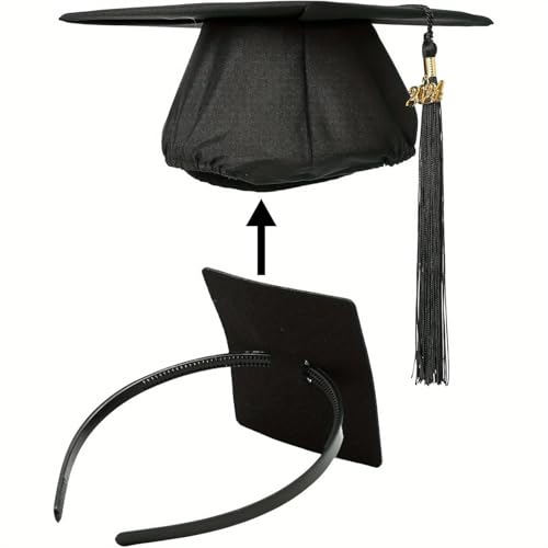 Graduation Cap Headband, Black Square Firm Anti-fall Hair Band for Graduation Hat, Graduation Gifts Hat Accessories for Graduates, Students, Women (Grad Cap Not Included) - color: Style 1