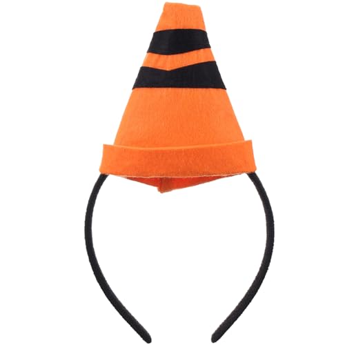 Crayon Headband Costume Felt Cone Crayon Hat 3D Cute Hairband for Women Teachers Art Theme Dress Up Outfit for - color: Orange