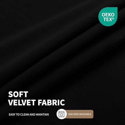 CUCRAF Black Velvet Blackout Curtains 63 inches Long, Thermal Insulated, Noise Reducing Rod Pocket Luxury Drapes for Bedroom Living Room(52x63 inches, 2 Panels) - color: Black, size: 52"W x 63"L (Pack of 2)