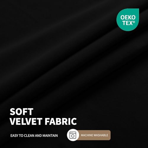 CUCRAF Black Velvet 100% Blackout Curtains 72 inches Long, Thermal Insulated, Noise Reducing Rod Pocket Luxury Drapes for Bedroom Living Room(52x72 inches, 2 Panels) - color: Black, size: 52"W x 72"L (Pack of 2)