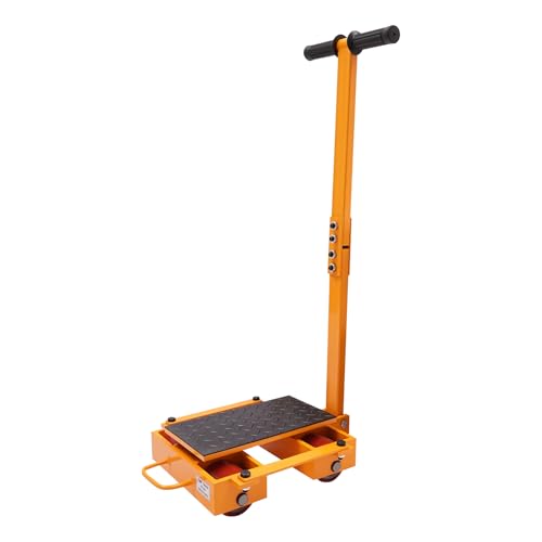 DYNAMI Machinery Skate Dolly, Load 6T/13228lbs Heavy Duty Machinery Mover Dollies with Long Handle and Rotatable Rectangular Platform,for Safe Moving Equipment (Yellow) - color: Yellow