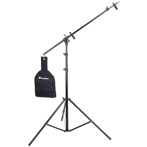 Flashpoint 11.5' Aluminum 5 Section Super Light Stand with Boom Extension a