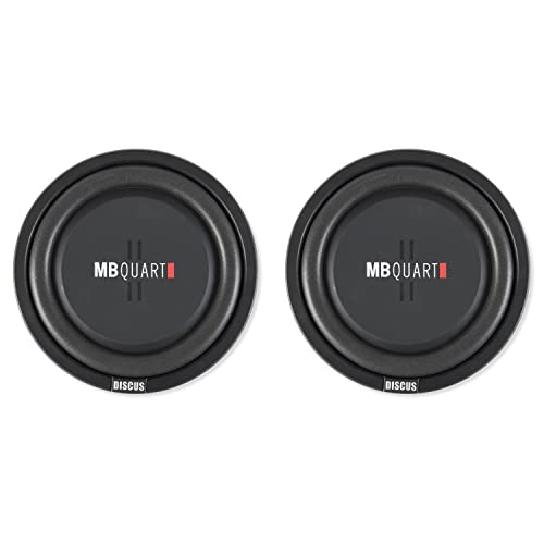 MB Quart 800 Watt 12 Inch Slim Shallow Subwoofer Speakers with Dual 4 Ohm Voice Coils for Car and Truck Audio Systems, 2 Pack