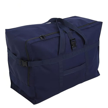 Large Duffel Bag, Waterproof Carry on Weekend Overnight Storage Bag over Luggage for Airline, Travel, Camping, Moving - color: 120L-Dark Blue