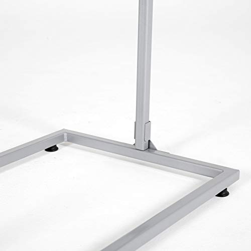 M&T Displays Metal Eco Info Board, Silver 24x36 Inches Slide-In Poster Sign Holder 1 Tier Double Sided Floor Standing Pedestal Advertising Display with Backing and Anti-Glare PET Cover - color: Silver, size: 24x36