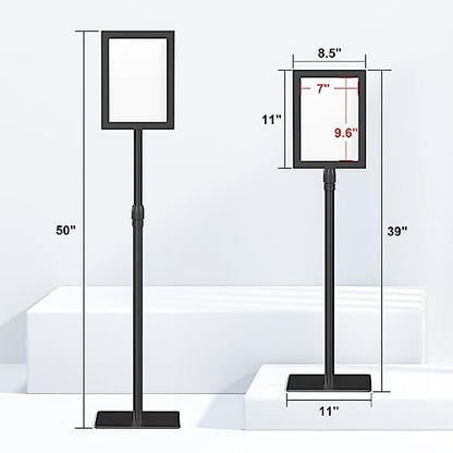 Relx Adjustable Outdoor Sign Holder Stand for Display - Floor Sign Stand with Base for Business Retail Events 8.5x11 inches