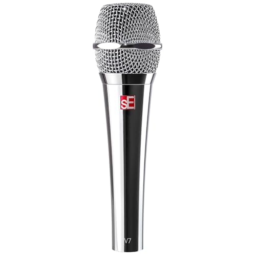 SE ELECTRONICS V7 Dynamic Microphone for Singing, Speech & Studio Recording - XLR Handheld Professional Microphone with Supercardioid Aluminum Voice Coil for Huge Gain Before Feedback - Chrome - color: V7 - Chrome