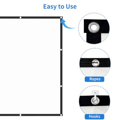 100 inch 16:9 Wrinkle-Resistant, Portable for Indoor Outdoor Home Theater Camping