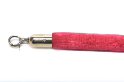 Gold Crown Top Decorative Rope Safety Queue Stanchion Barrier in 3 pcs Set, VIP Crowd Control (72" Burgundy Velvet) - color: 72" Burgundy Velvet
