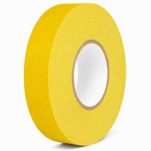 GGR Supplies CGT-80 Gaffers Stage Tape, Yellow, 1.5 in x 60 yd, 1-Pack | 12 Mil Low-Gloss Cloth, Clean Removal from Most Surfaces, Water and Abrasion Resistant, Cable Management, Film, Photography - color: Yellow, size: 1.5 in. (Pack of 1)