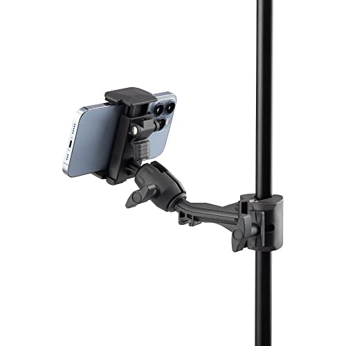 OnStage TCM1500 Tablet/Smartphone Holder (Setup for Tablets, Computers, E-Readers, Smartphones, and Phablets, Clamp Mount, Nonslip Padding, Adjustable Angle and Rotation, External Battery Holder) - style: Tablet/Smart Phone Holder