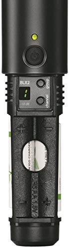 Shure BLX288/PG58 Dual Wireless Vocal System - H11 Band | 14-hour battery and 300 ft UHF range with two PG58 handheld vocal mics and dual-channel receiver for live vocals - style: H11 Band (572-596 MHz)