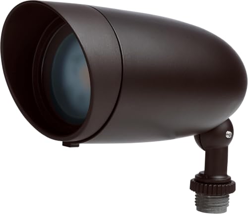Nuvo 62-1205 Outdoor Landscape Spotlight, Waterproof LED Fixture, Yard Flood Light, 6.25-Inch Bronze, 3000K Warm White, 900 Lumens, 120V, Die-Cast Aluminum (Pack of 12) - color: Bronze, size: 6.25 in (Pack of 12), style: LED