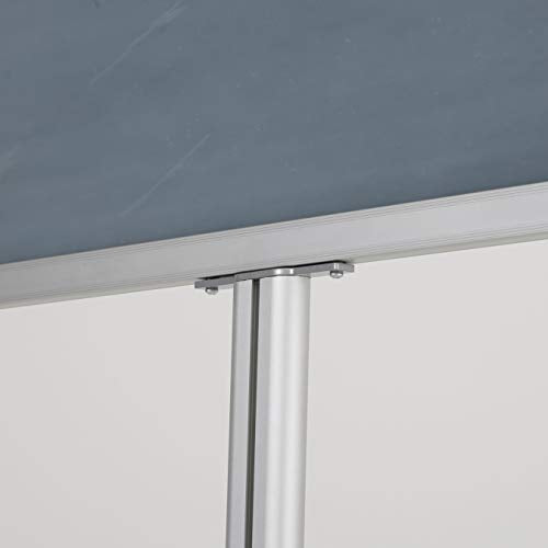 M&T Displays Sign Holder Stand, Silver 18x24 Inch Poster Frame Double Sided Slide-In Aluminum Easy Loading Floor Standing Pedestal Advertisement Post Commercial Menu Holder Round Heavyweight Base - color: Silver