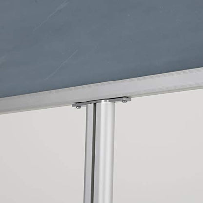 M&T Displays Sign Holder Stand, Silver 18x24 Inch Poster Frame Double Sided Slide-In Aluminum Easy Loading Floor Standing Pedestal Advertisement Post Commercial Menu Holder Round Heavyweight Base - color: Silver
