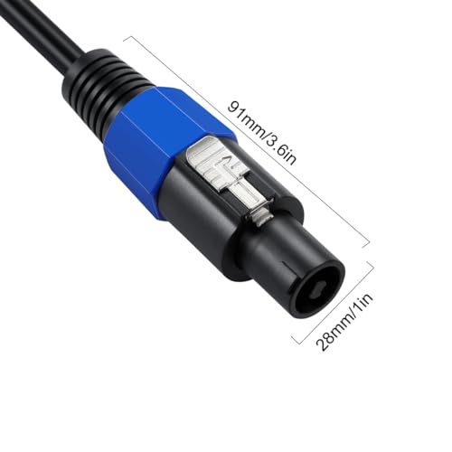 6.35mm TS Male Plug to Speakon Male Adapter Cable (0.5 Meter) - style: 6.35mm Male