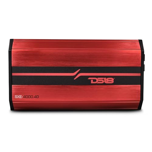 DS18 SXE-4000.4D/RD Car Amplifier Stereo Full-Range Class D 4-Channel 275x4 RMS @4 OHM 4000 Watts - Powerful and Compact Amp for Speakers in Car Audio System - style: SXE-4000.4D/RD