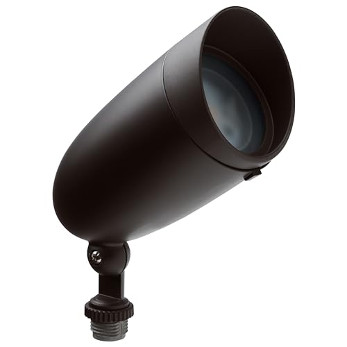Nuvo 62-1205 Outdoor Landscape Spotlight, Waterproof LED Fixture, Yard Flood Light, 6.25-Inch Bronze, 3000K Warm White, 900 Lumens, 120V, Die-Cast Aluminum (Pack of 12) - color: Bronze, size: 6.25 in (Pack of 12), style: LED