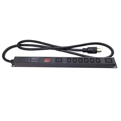30A Metered Rack PDU, L6-30P Power Distribution Unit with 8 Outlets (6 C13 & 2 C19), 120-240V 7.2kW Server Rack Power Strip with Aluminum Alloy Housing and 6ft Cord - color: 6 C13 + 2 C19 Metered
