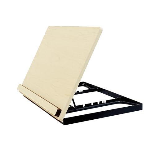 Wood Desktop Book Stand for Reading,Angle Adjustable | Foldable Book Holder for Cookbook,Textbook & Sheet Music,Also Stand for Laptops,Tablets