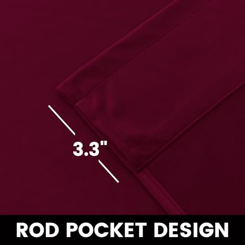 Yakamok Wine Red Room Darkening Velvet Curtains 52x18 Inch Living Room | Luxury soft velvet, 1 panel , for bedroom small windows, window drapes rod pocket,light blocking,Thermal Insulated - color: Wine Red, size: 52"W x 18"L (Pack of 1)