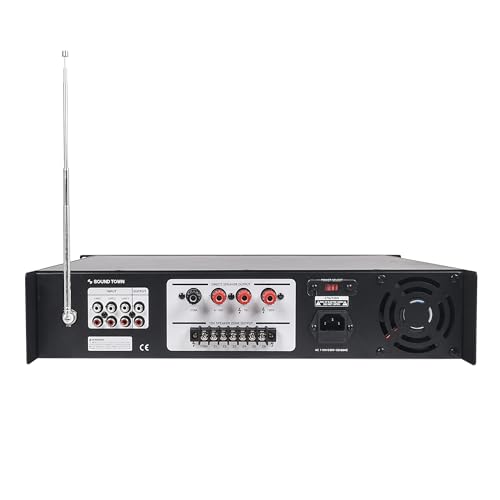 Sound Town 360W 6-Zone 70V/100V Commercial Power Amplifier with Bluetooth, Aluminum, for Restaurants, Lounges, Bars, Pubs, Schools and Warehouses (PAC360-6) - size: 360