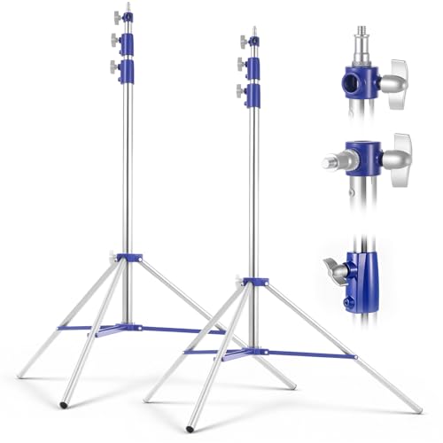 Heavy Duty Light Stand for Photography, 10.5ft/320cm Adjustable Tripod | Spring Cushioned Light Stand with 1/4" - 3/8" Screw, for Softbox, Ring Light, LED Panel, Cameras, 22lb Capacity, 2 Pack - size: 2 pack 10.5ft