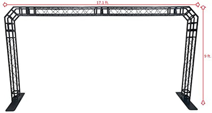 BLACK TRUSS ARCH KIT 17.1 FT Wide 9 FT High Mobile Portable DJ Lighting System