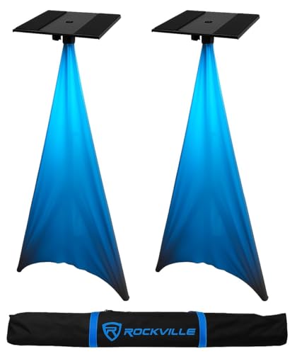 Rockville RVSS2 Moving Head Lighting Stand Pair Bundle with RSC7W Scrims