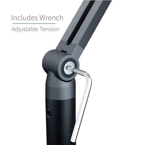 mic Boom Arm Low Profile Adjustable Stick Microphone Arm Stand with Desk Mount Clamp Screw Adapter Cable Management,for Audio-Technica shure sm58 beta58 sm7b blue yeti