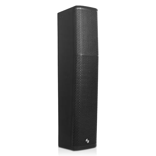 Sound Town High-Power 900W Passive Slant Column Line Array Speaker, 4x5-Inch Woofers, Dual HF Drivers, Birch Plywood, Asymmetrical Vertical Coverage, for Installations, Conference, Black (CARPO-P6SLB)