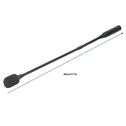 Dynamic Microphone, 3 Pin Straight Plug Quick Mounted Corded Voice Condenser Microphone, 18in Aluminum Alloy Commercial Audio Desktop Paging Microphone for Conference