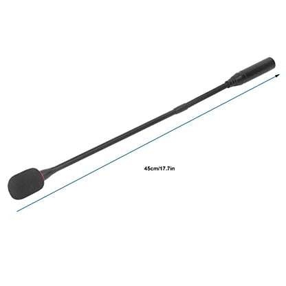 Dynamic Microphone, 3 Pin Straight Plug Quick Mounted Corded Voice Condenser Microphone, 18in Aluminum Alloy Commercial Audio Desktop Paging Microphone for Conference