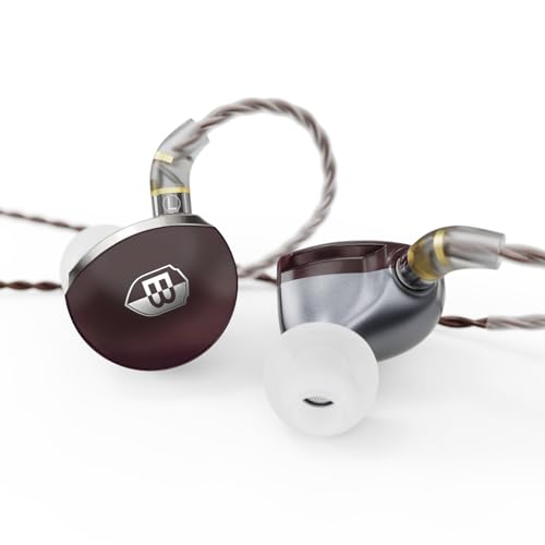 BASN MTPro 14.5mm Planar HiFi in Ear Monitors Headphones (Deep Purple) | professional planar driver iem earbuds, cnc craft, 4-core litz OCC cable, carry case, memory foams, for musicians use - color: Deep Purple