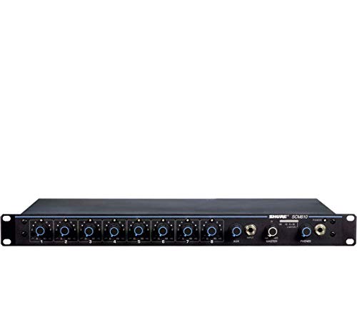 Shure SCM810 Eight Channel Automatic Microphone Mixer with IntelliMix, Adjustable EQ per Channel and 48V Phantom Power, Designed Specifically for Installed Sound Applications - style: SCM810