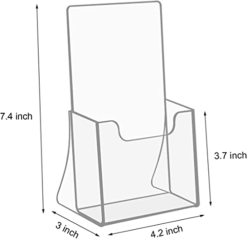 NIUBEE Acrylic Brochure Holder 4 x 6, Flyer Holder Stands Display, 2 Pack | Clear Brochure Display Stand for 4" Trifold Pages, Literature Holder Countertop for Magazine,Pamphlet, Booklets,Menu,Journals - size: 4" x 6", style: 2 Pack
