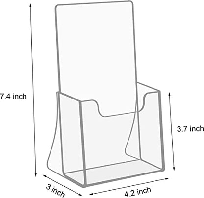 NIUBEE Acrylic Brochure Holder 4 x 6, Flyer Holder Stands Display, 2 Pack | Clear Brochure Display Stand for 4" Trifold Pages, Literature Holder Countertop for Magazine,Pamphlet, Booklets,Menu,Journals - size: 4" x 6", style: 2 Pack