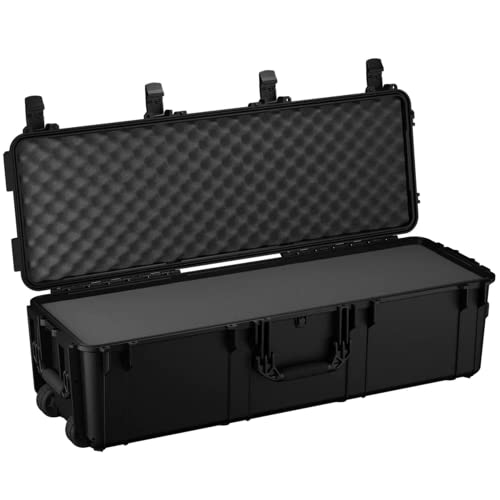 Condition 1 45" Waterproof Hard Case with Wheels & Pluckable Foam, Black - style: Pluckable Foam